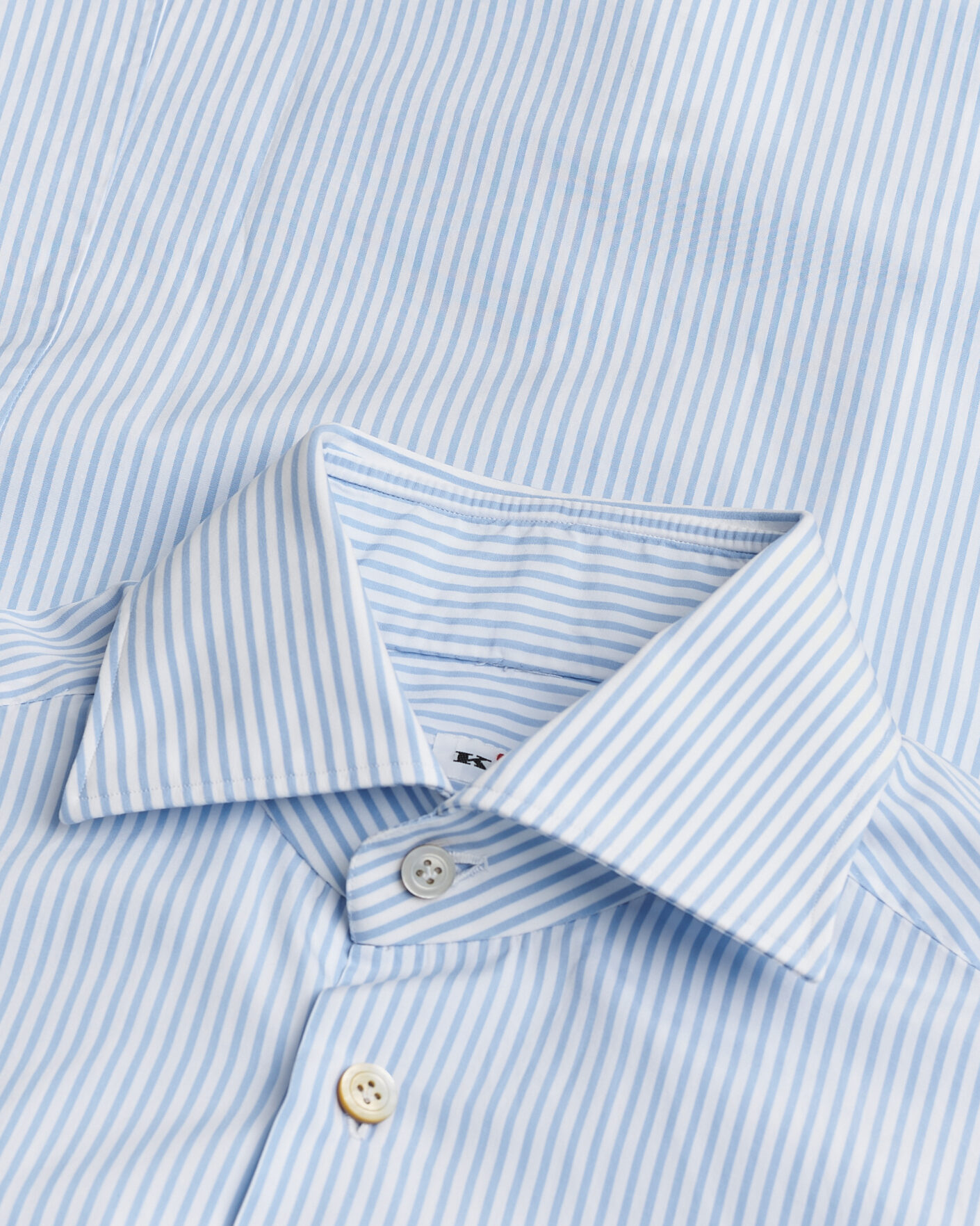 Herr | Pre-owned Skjortor | Pre-owned | Kiton Cotton Dress Shirt Light Blue Stripe 38 - S