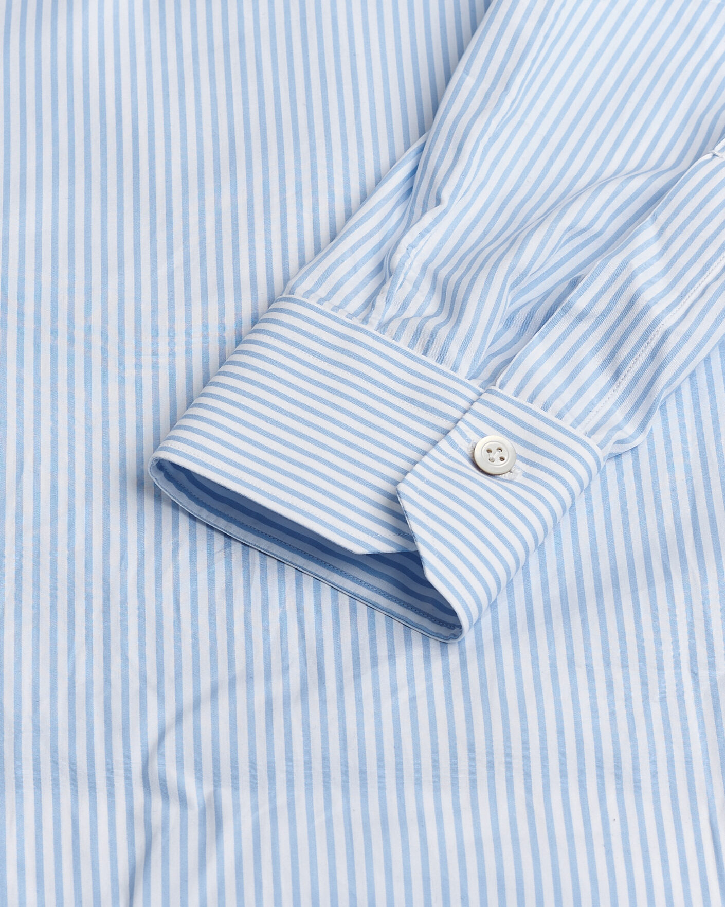 Herr | Kiton Cotton Dress Shirt Light Blue Stripe 40 - M | Pre-owned | Kiton Cotton Dress Shirt Light Blue Stripe 40 - M
