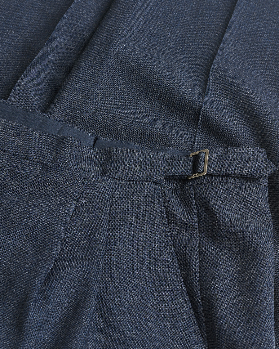 Herr | Pre-owned Byxor | Pre-owned | Berg&Berg High Waisted Double Pleated Wool Trousers Blue 52