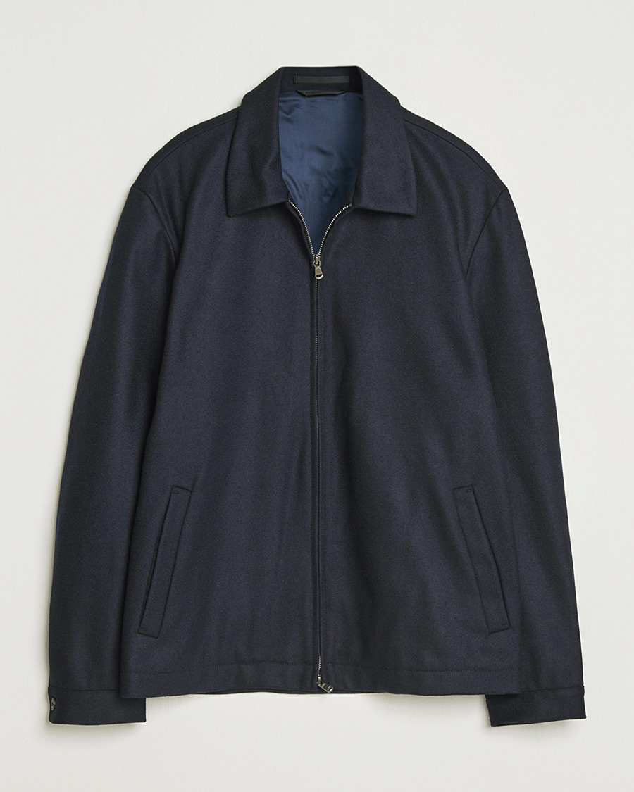 Herr | Pre-owned Jackor | Pre-owned | Sunspel Boiled Wool Jersey Jacket Navy M