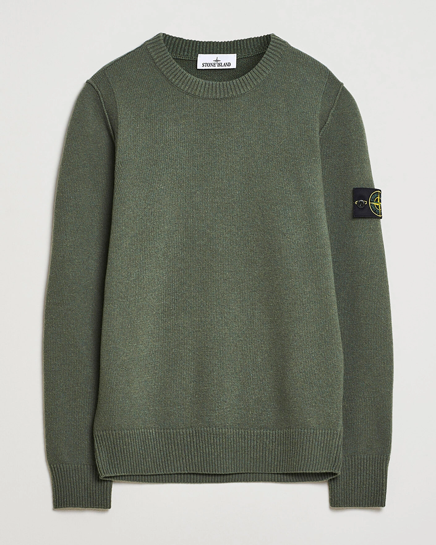 Herr | Pre-owned Tröjor | Pre-owned | Stone Island Knitted Lambswool Crew Neck Military Green M