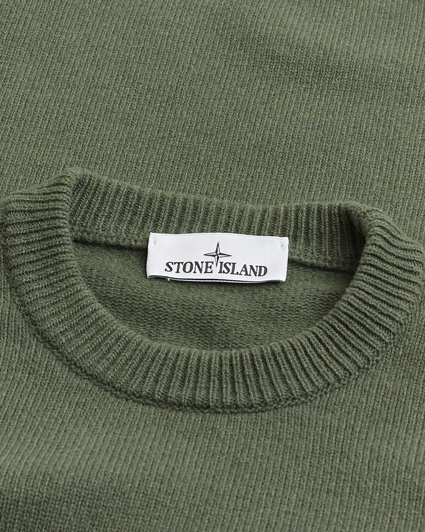 Herr | Pre-owned Tröjor | Pre-owned | Stone Island Knitted Lambswool Crew Neck Military Green M