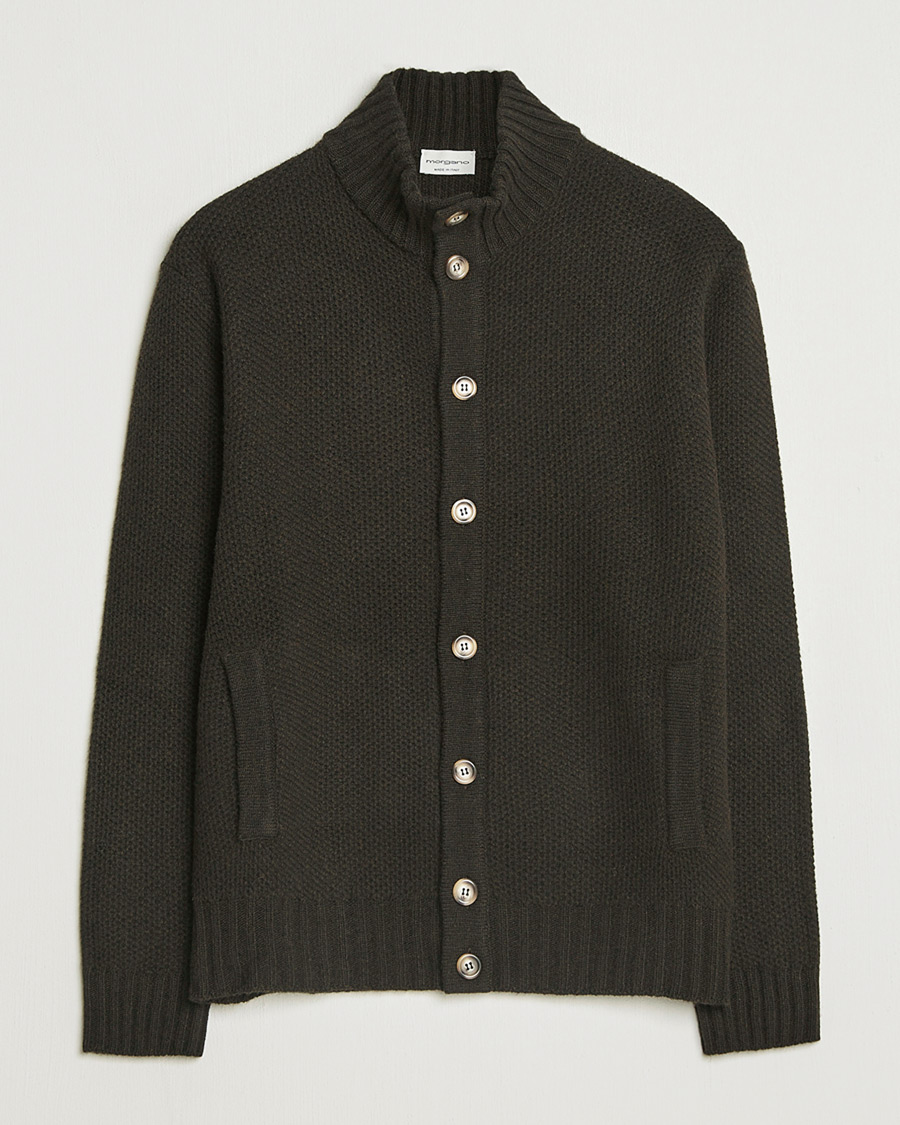 Herr | Pre-owned Tröjor | Pre-owned | Morgano Heavy Knitted Wool/Cashmere Cardigan Dark Brown M