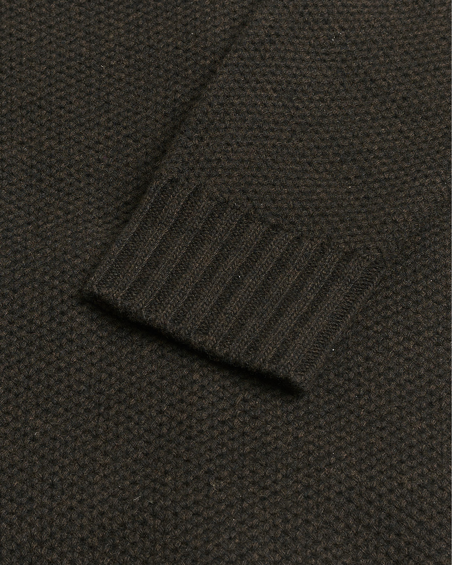 Herr | Pre-owned Tröjor | Pre-owned | Morgano Heavy Knitted Wool/Cashmere Cardigan Dark Brown M