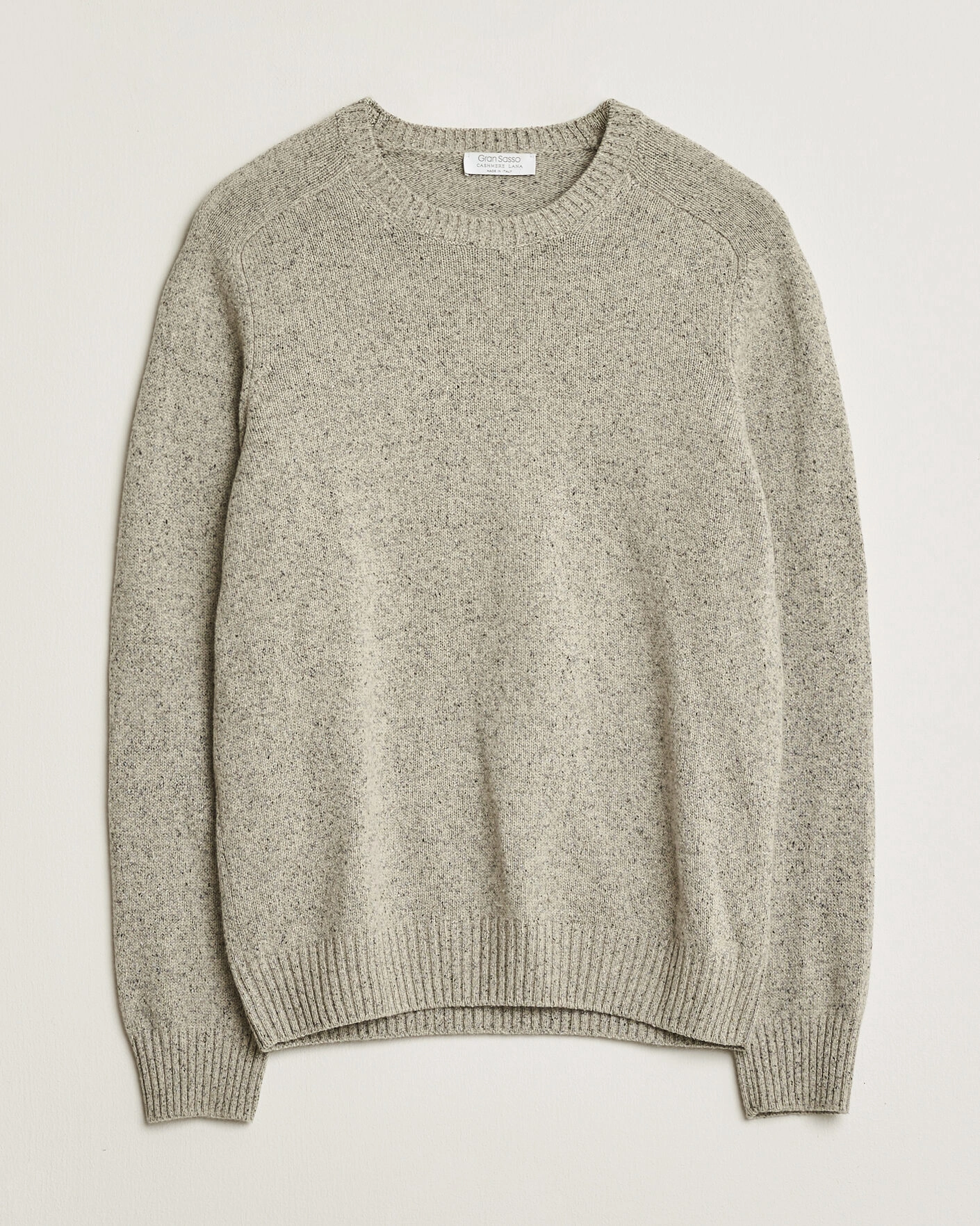 Herr | Pre-owned Tröjor | Pre-owned | Gran Sasso Cashmere & Silk Blend Crew Neck Grey Melange 48