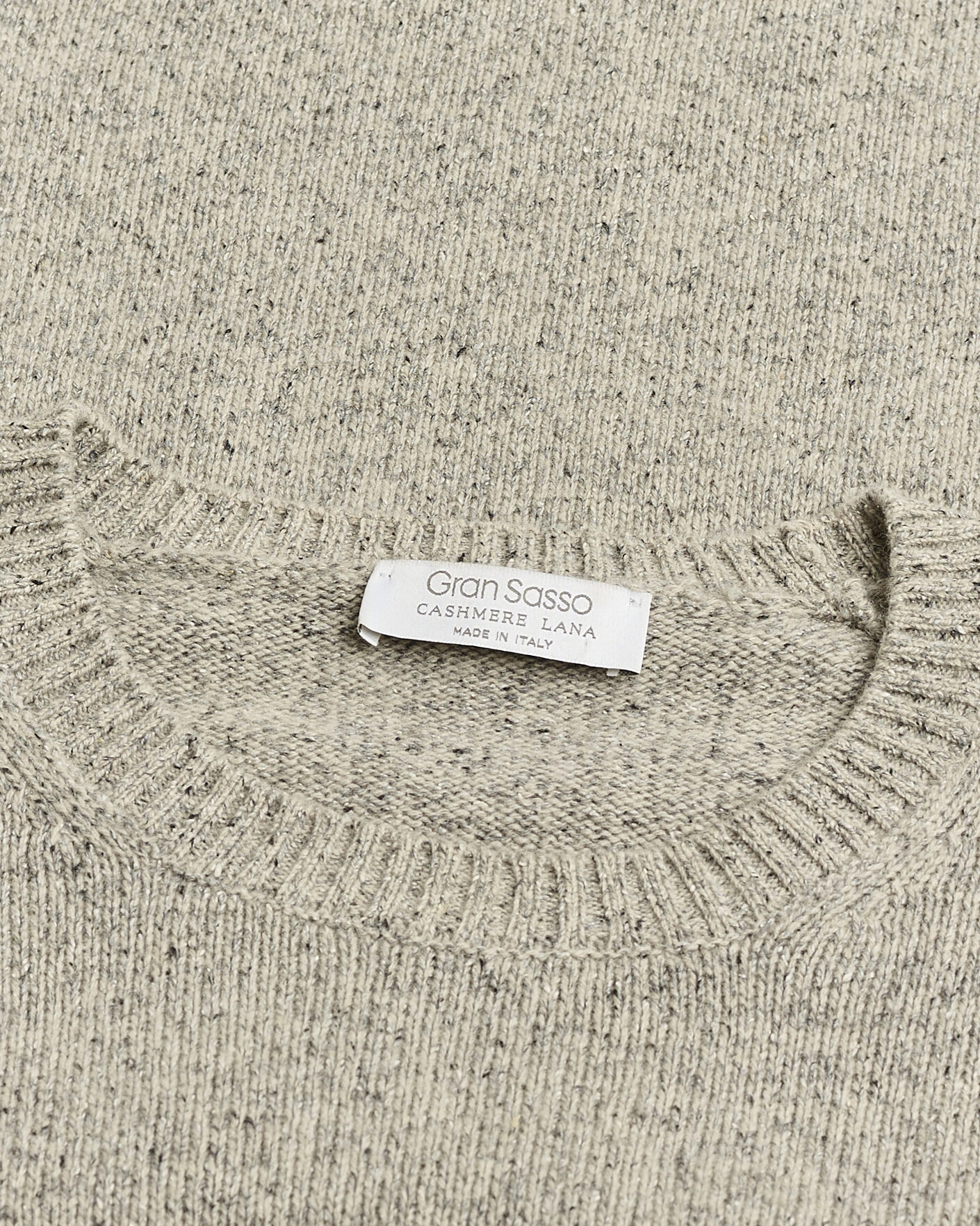 Herr | Pre-owned Tröjor | Pre-owned | Gran Sasso Cashmere & Silk Blend Crew Neck Grey Melange 48