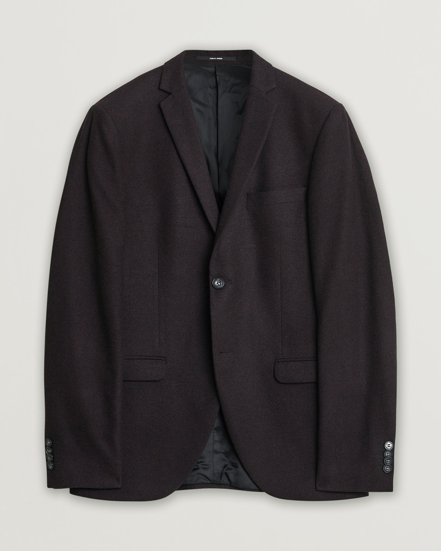 Herr | Pre-owned Kavajer | Pre-owned | Tiger of Sweden Flannel Wool Blazer Burgundy 48