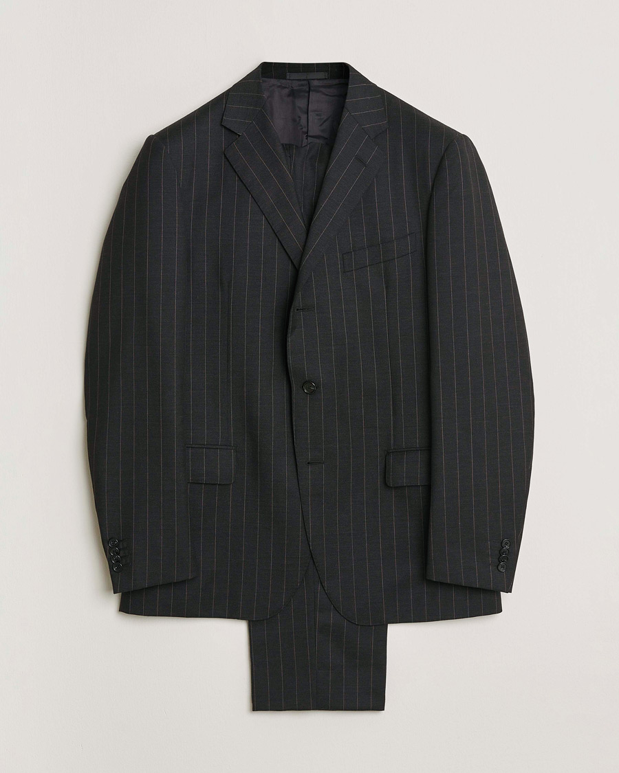 Herr | Pre-owned Kostymer | Pre-owned | Caruso Pinstripe Wool Suit Black 52