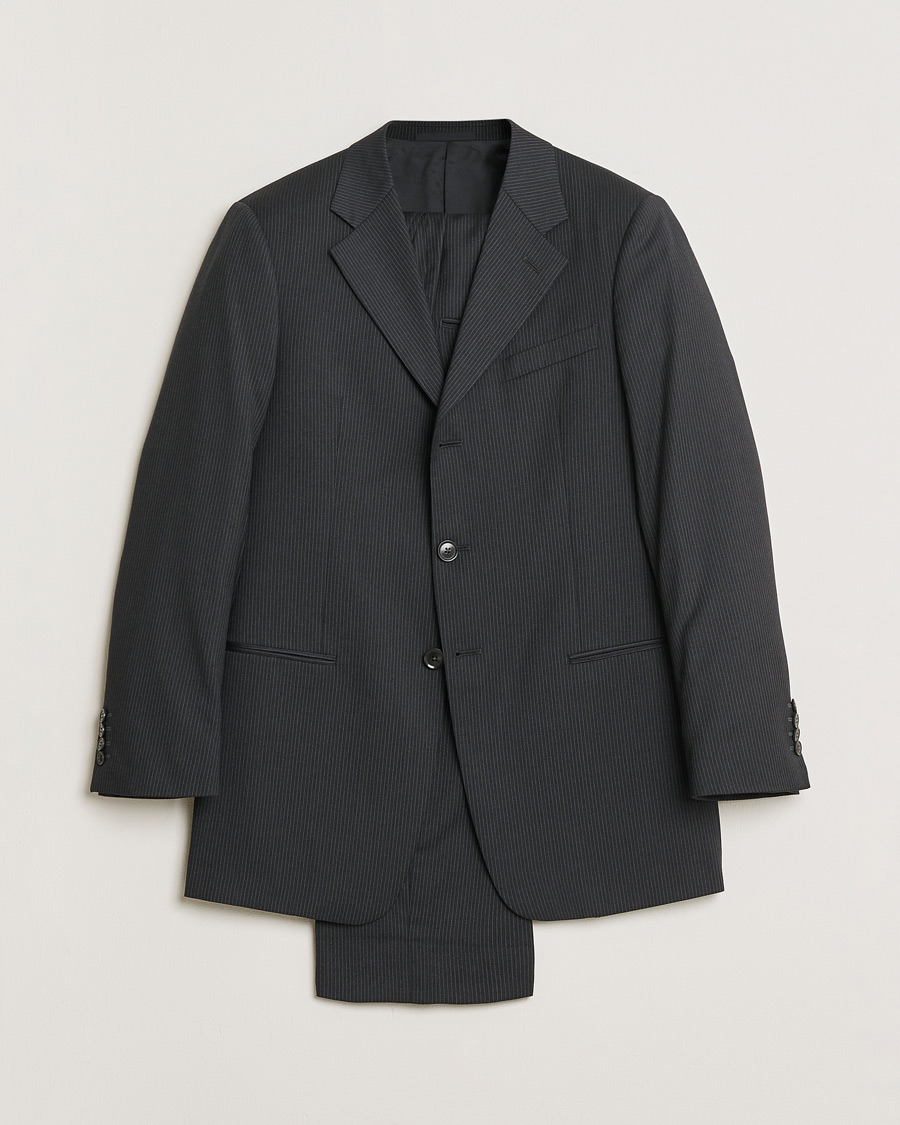 Herr | Pre-owned Kostymer | Pre-owned | Armani Collezioni Pinstriped Wool Suit Dark Grey 50