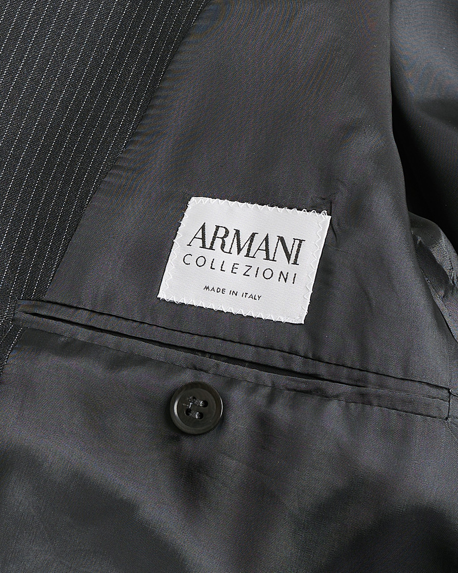 Herr | Pre-owned Kostymer | Pre-owned | Armani Collezioni Pinstriped Wool Suit Dark Grey 50