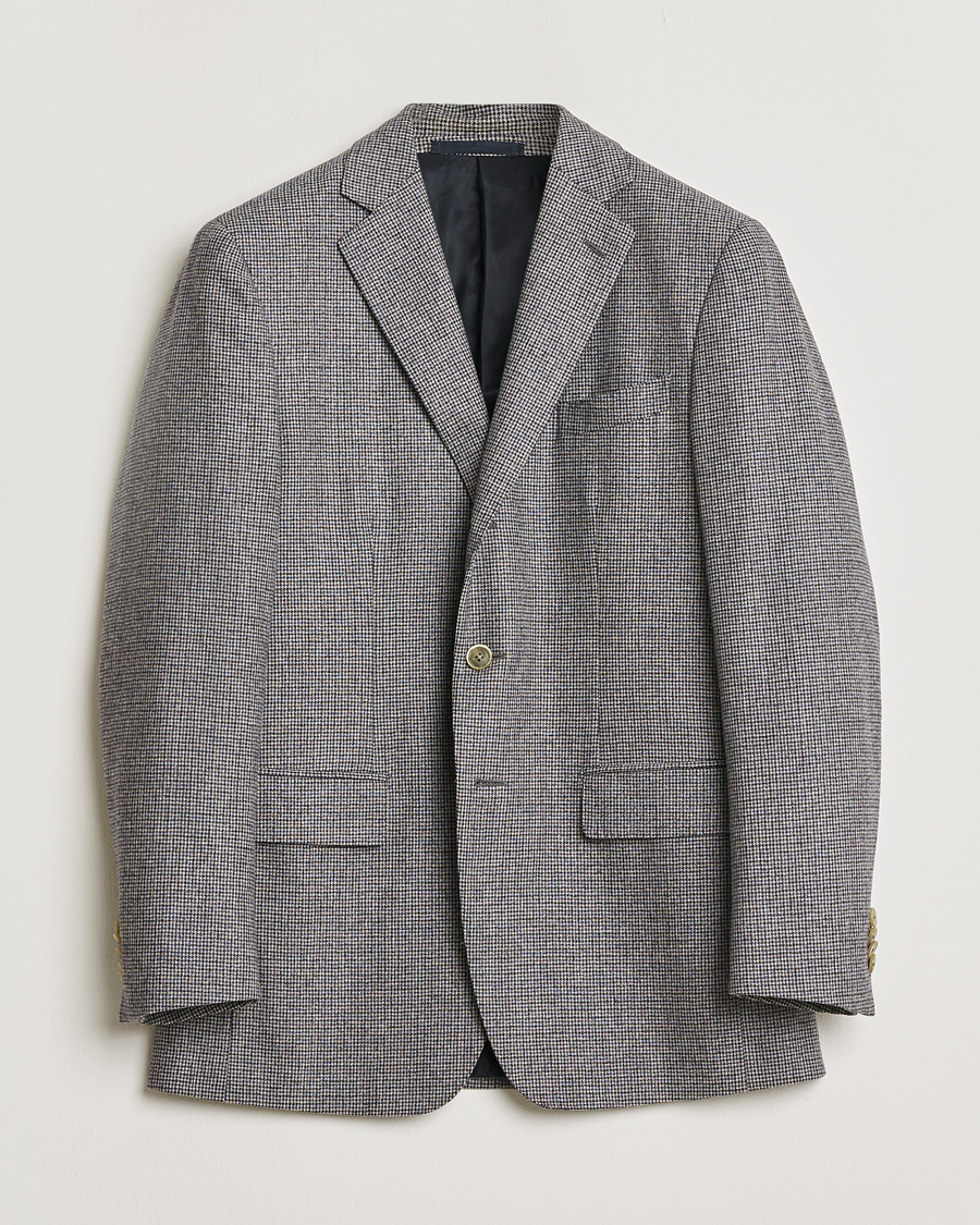 Herr | Pre-owned Kavajer | Pre-owned | Caruso Cashmere Blend Houndstooth Blazer Grey 48