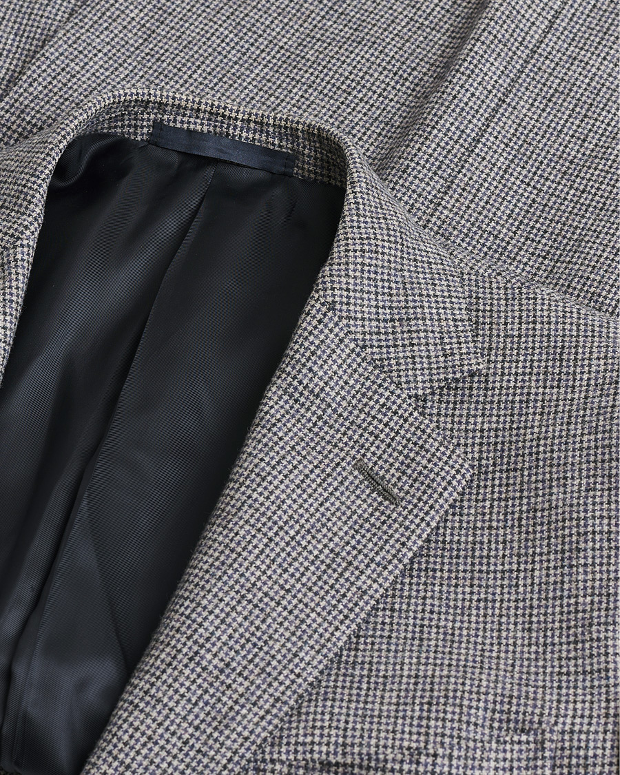 Herr | Pre-owned Kavajer | Pre-owned | Caruso Cashmere Blend Houndstooth Blazer Grey 48