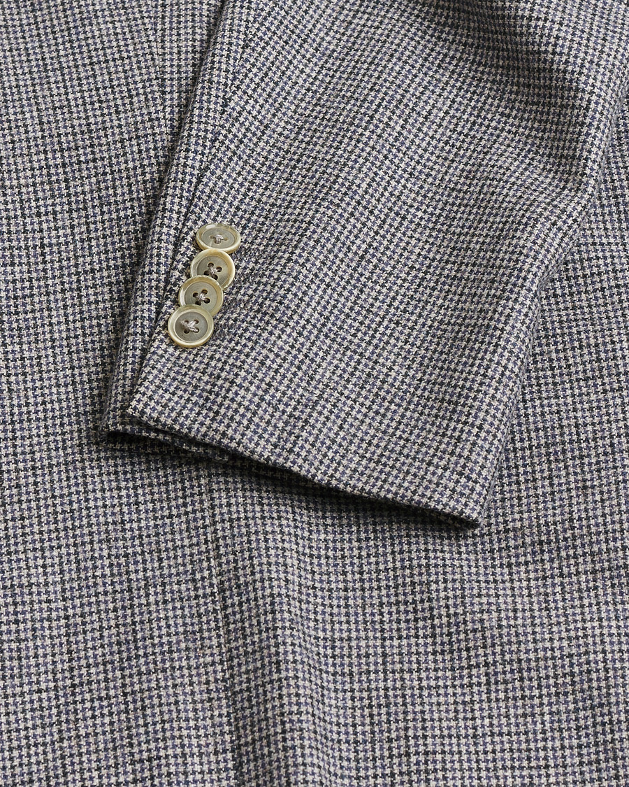 Herr | Pre-owned Kavajer | Pre-owned | Caruso Cashmere Blend Houndstooth Blazer Grey 48