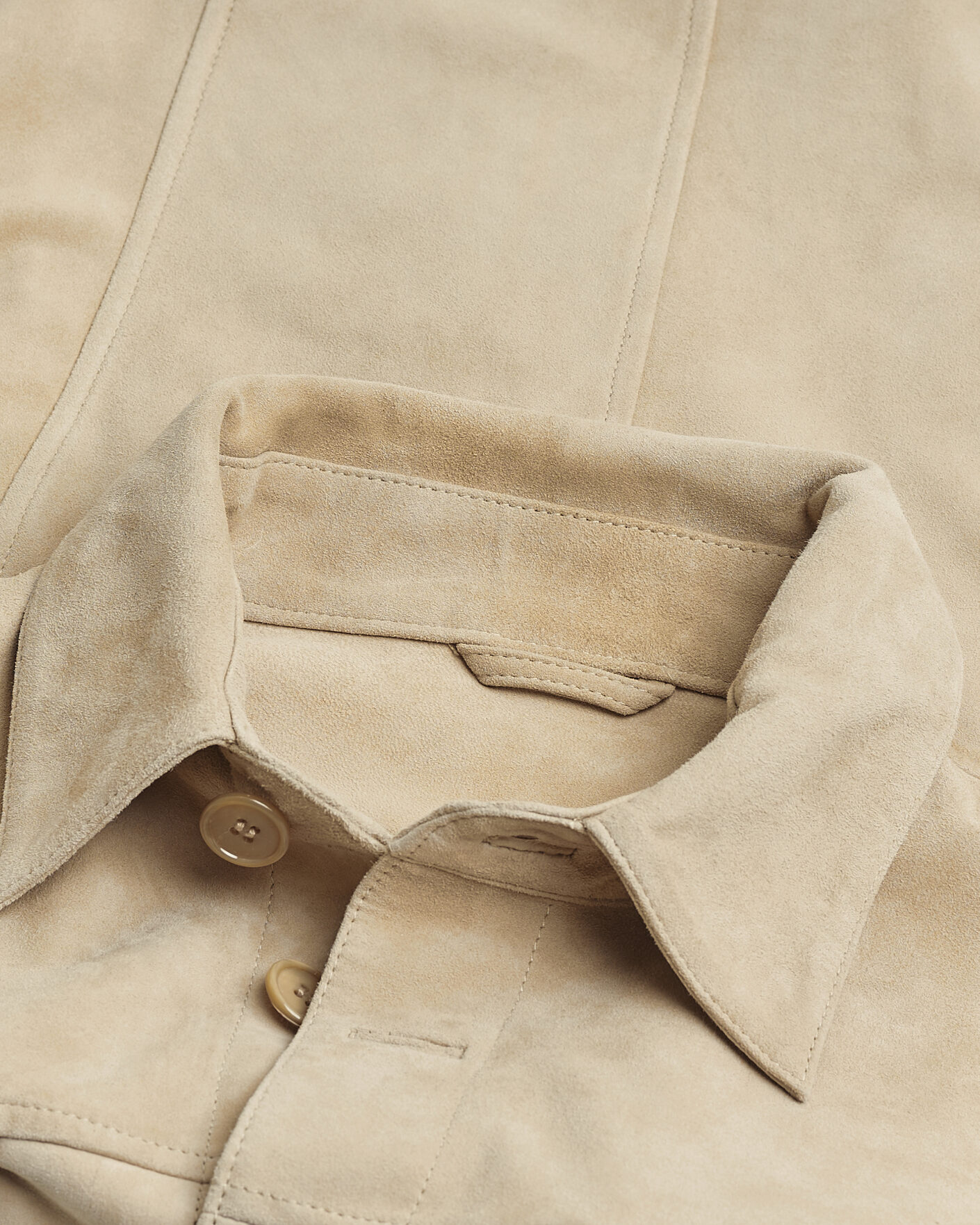 Herr | Stenströms Suede Pocket Overshirt Beige M | Pre-owned | Stenströms Suede Pocket Overshirt Beige M