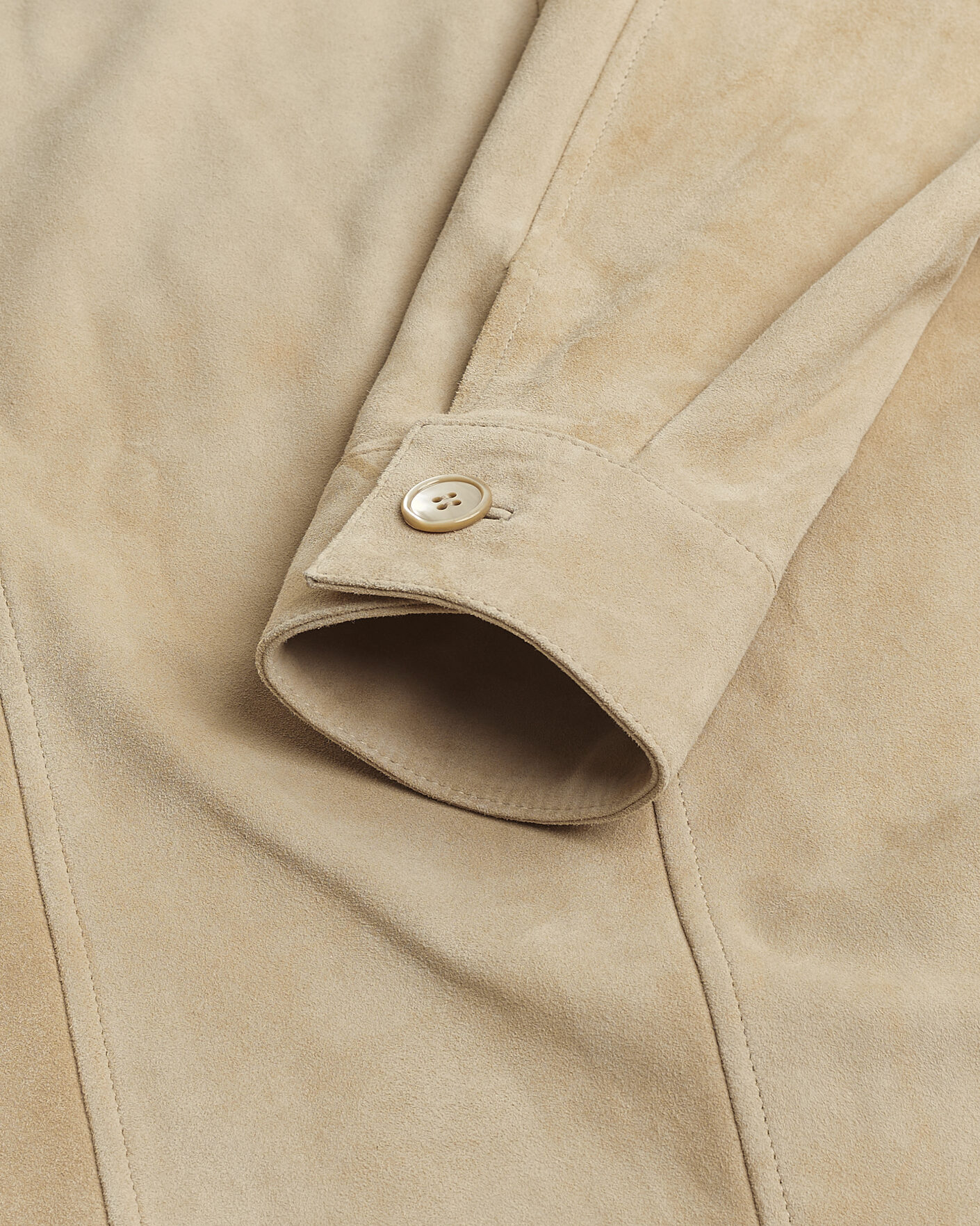 Herr | Stenströms Suede Pocket Overshirt Beige M | Pre-owned | Stenströms Suede Pocket Overshirt Beige M