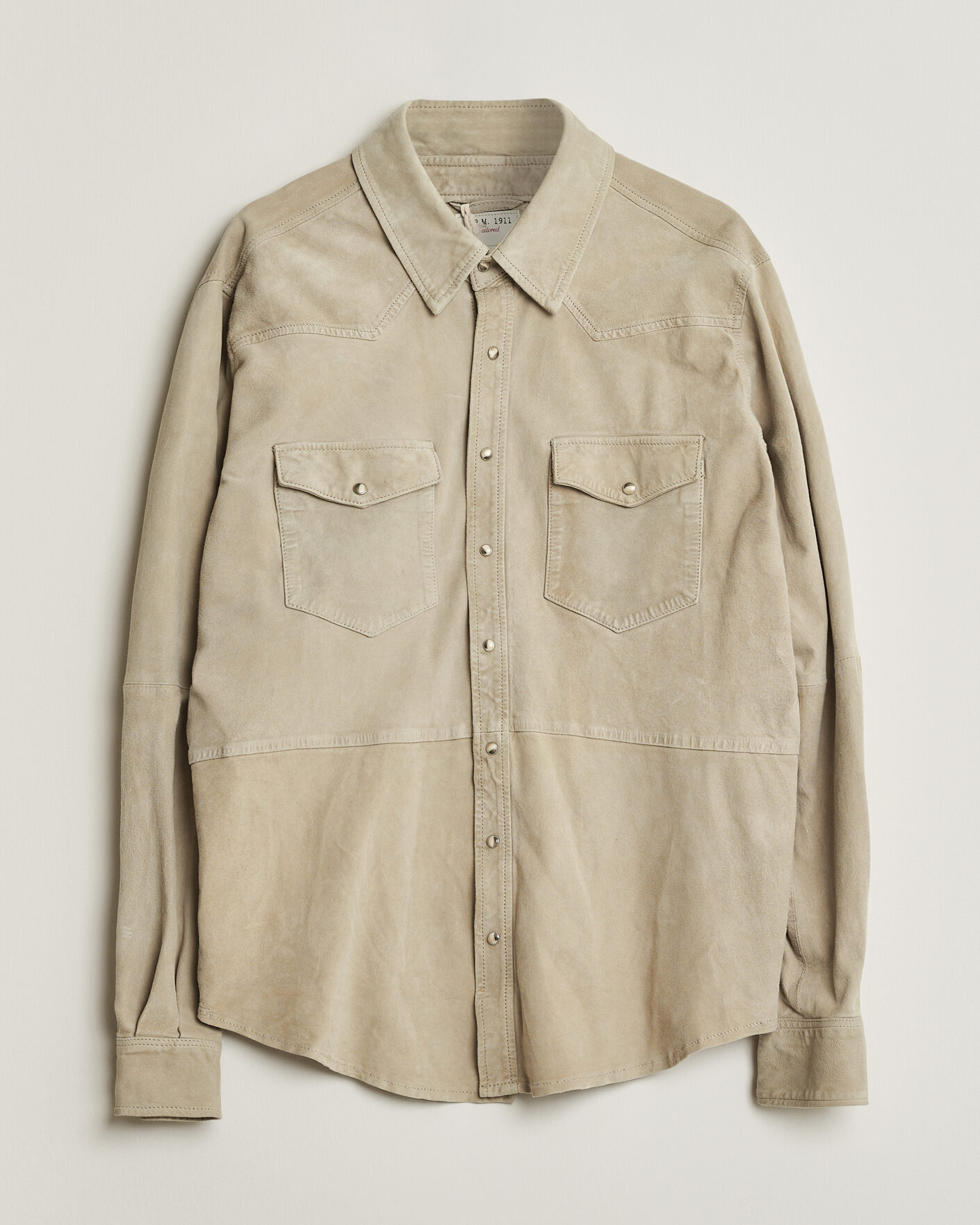 Herr | Pre-owned Skjortor | Pre-owned | L.B.M. 1911 Suede Pocket Overshirt Beige 52