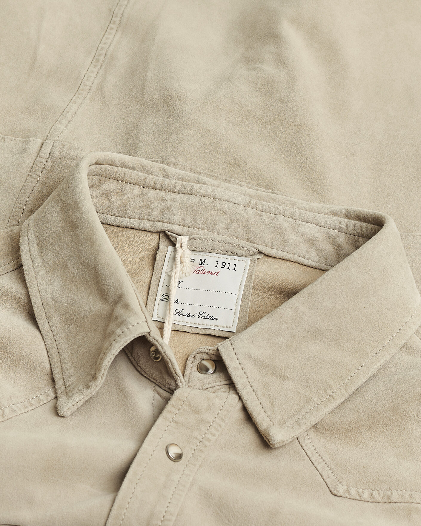 Herr | Pre-owned Skjortor | Pre-owned | L.B.M. 1911 Suede Pocket Overshirt Beige 52