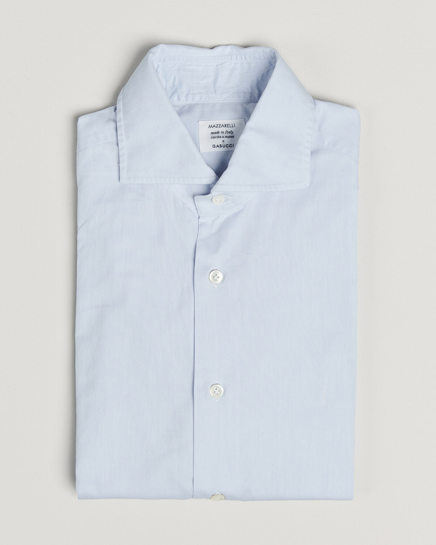 Herr | Mazzarelli Soft Cotton Shirt Light Blue 39 - M | Pre-owned | Mazzarelli Soft Cotton Shirt Light Blue 39 - M