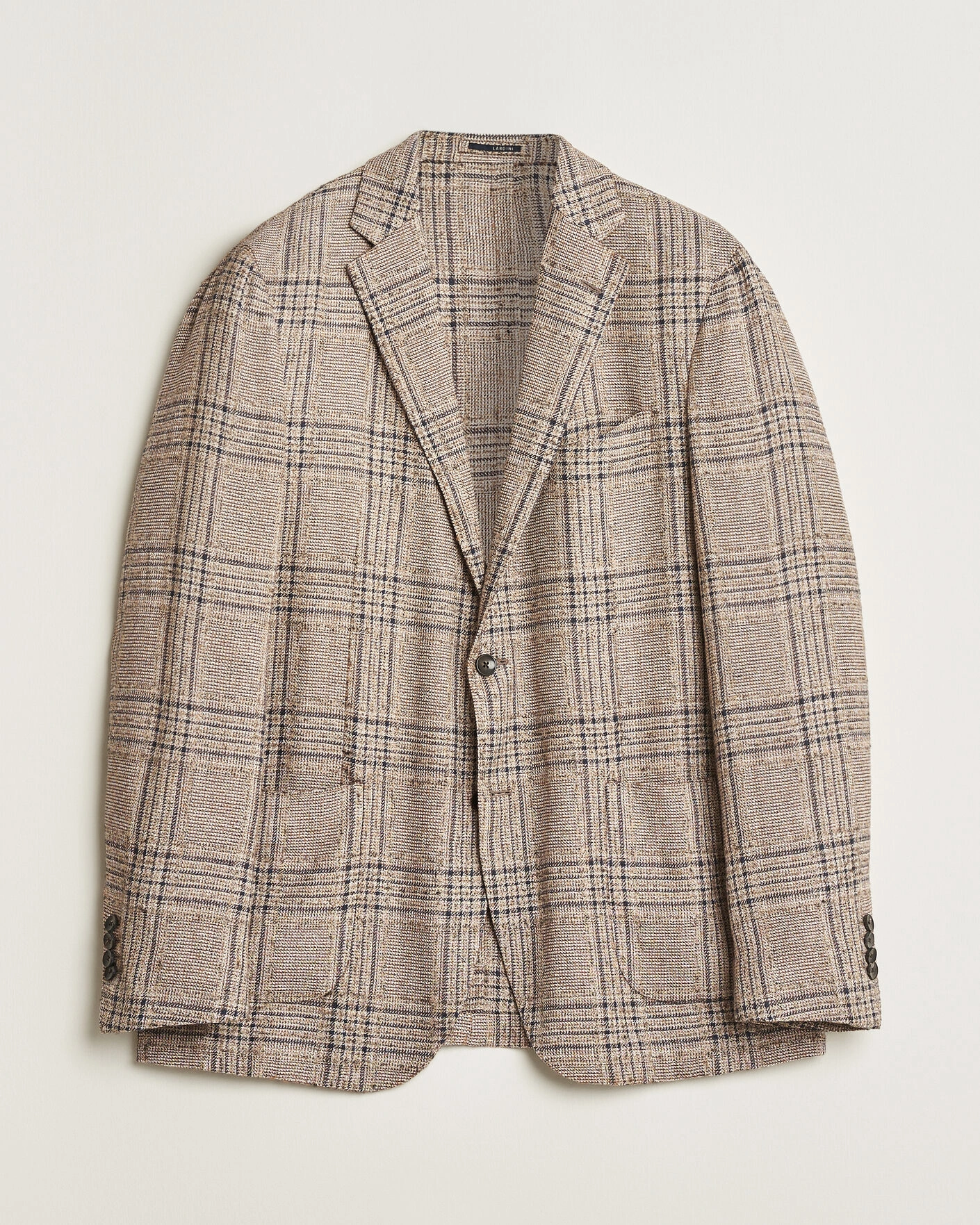Herr | Pre-owned Kavajer | Pre-owned | Lardini Silk Blend Checked Blazer Brown 54
