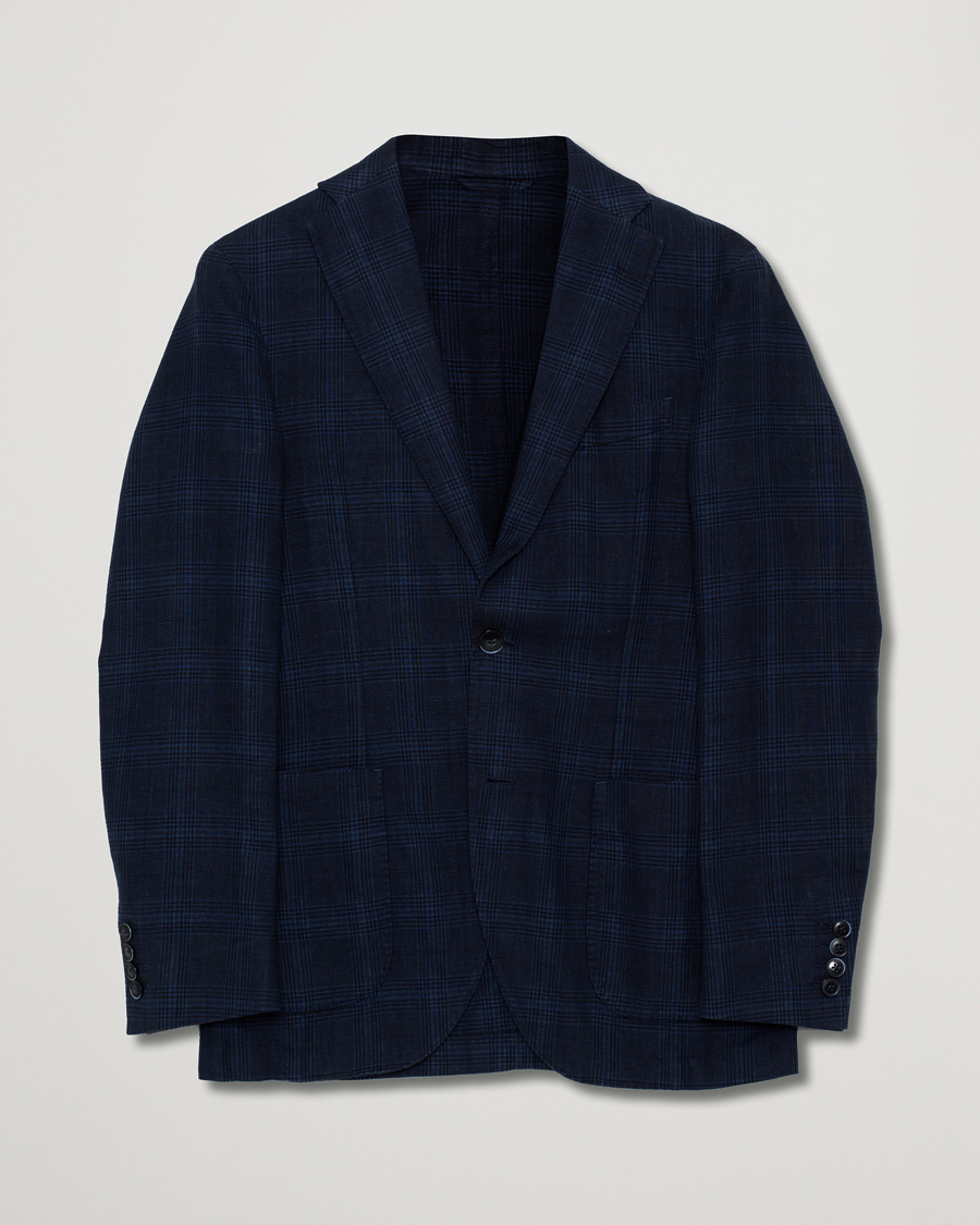 Herr | Hackett Checked Blazer Navy 46 | Pre-owned | Hackett Checked Blazer Navy 46