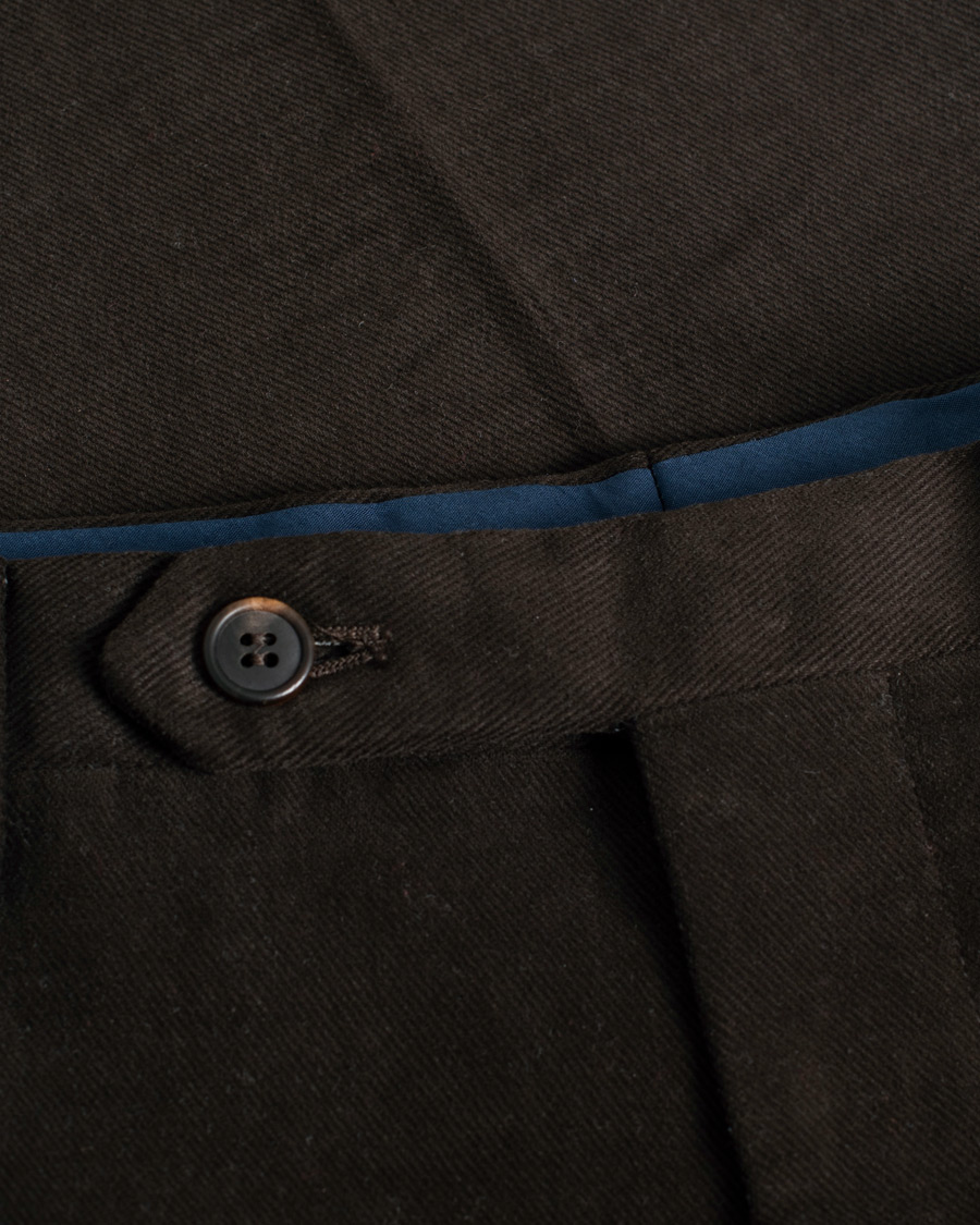 Herr | Rota Pantaloni Twill Cotton Trousers Brown 47 | Pre-owned | Rota Pantaloni Twill Cotton Trousers Brown 47