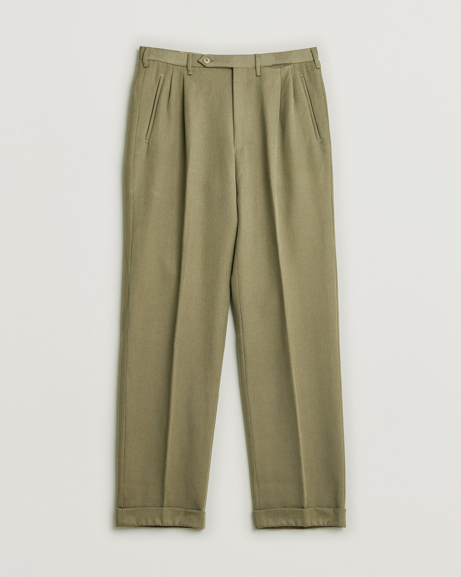 Herr | Pre-owned Byxor | Pre-owned | Rota Pantaloni Twill Wool Trousers Mole Green 48