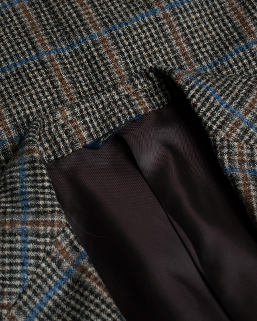 Herr | Gabo Naopli Checked Wool Blazer Beige/Blue 52 | Pre-owned | Gabo Naopli Checked Wool Blazer Beige/Blue 52