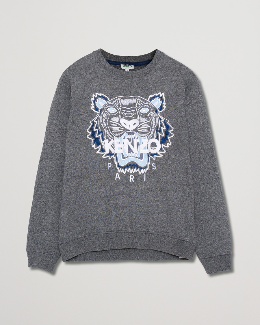 Herr | Kenzo Sweatshirt Tiger Grey Melange | Pre-owned | Kenzo Sweatshirt Tiger Grey Melange