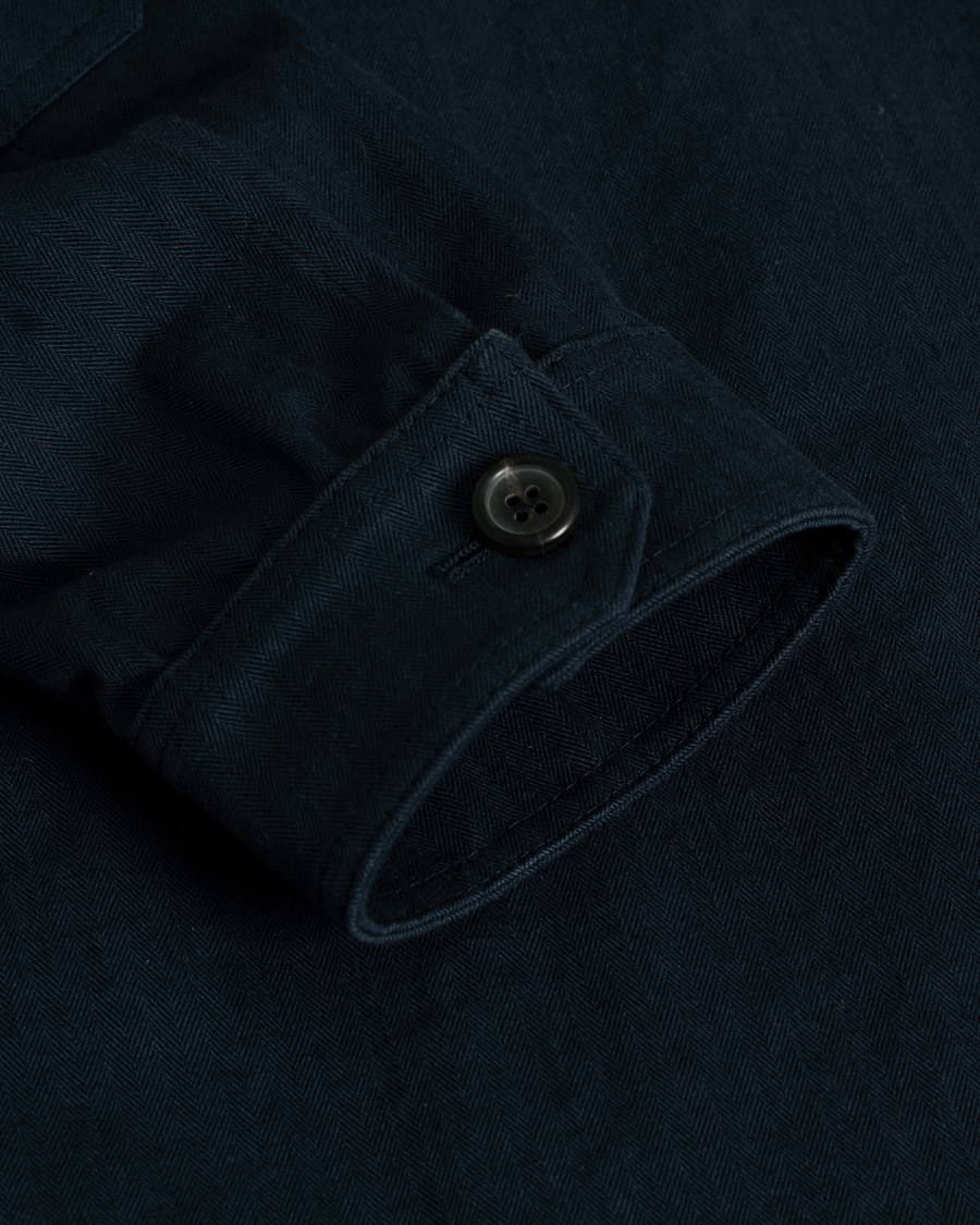 Herr | Private White V.C. Herringbone Overshirt Navy 3 - S | Pre-owned | Private White V.C. Herringbone Overshirt Navy 3 - S