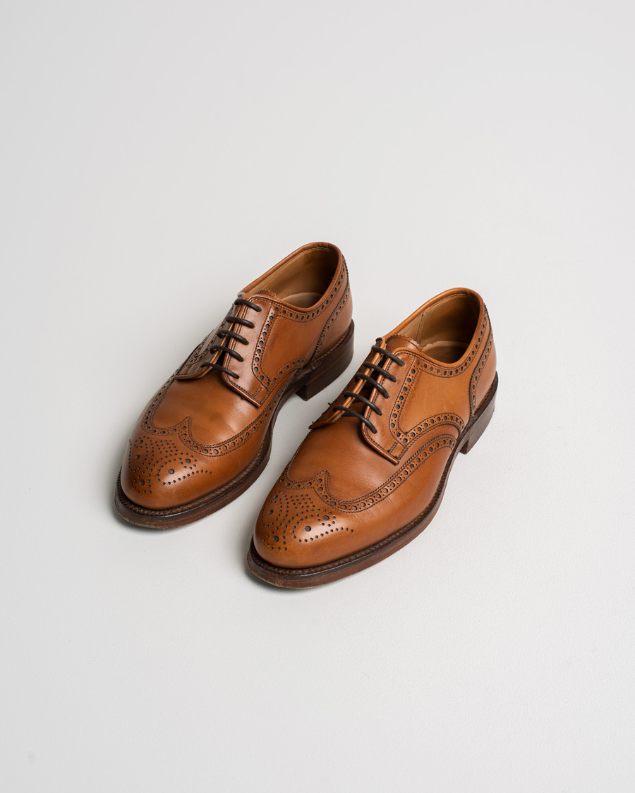 Herr | Crockett & Jones Cardiff Derbys Tan Burnished Calf | Pre-owned | Crockett & Jones Cardiff Derbys Tan Burnished Calf