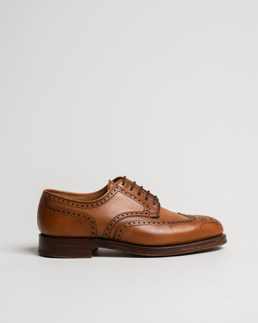 Herr | Crockett & Jones Cardiff Derbys Tan Burnished Calf | Pre-owned | Crockett & Jones Cardiff Derbys Tan Burnished Calf