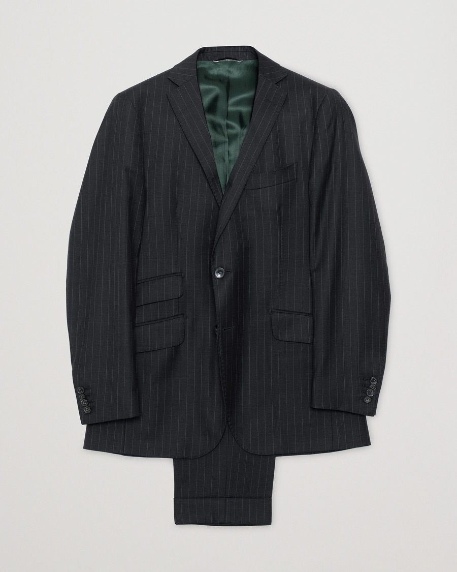 Herr | Rose & Born Pinstripe Wool Suit Grey 46 | Pre-owned | Rose & Born Pinstripe Wool Suit Grey 46