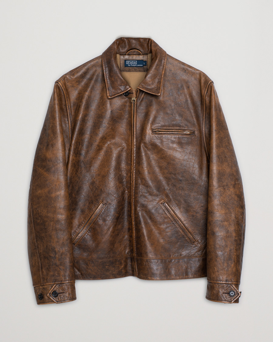 Herr | Polo Ralph Lauren Vintage Leather Jacket Brown L | Pre-owned | Polo Ralph Lauren Vintage Leather Jacket Brown L