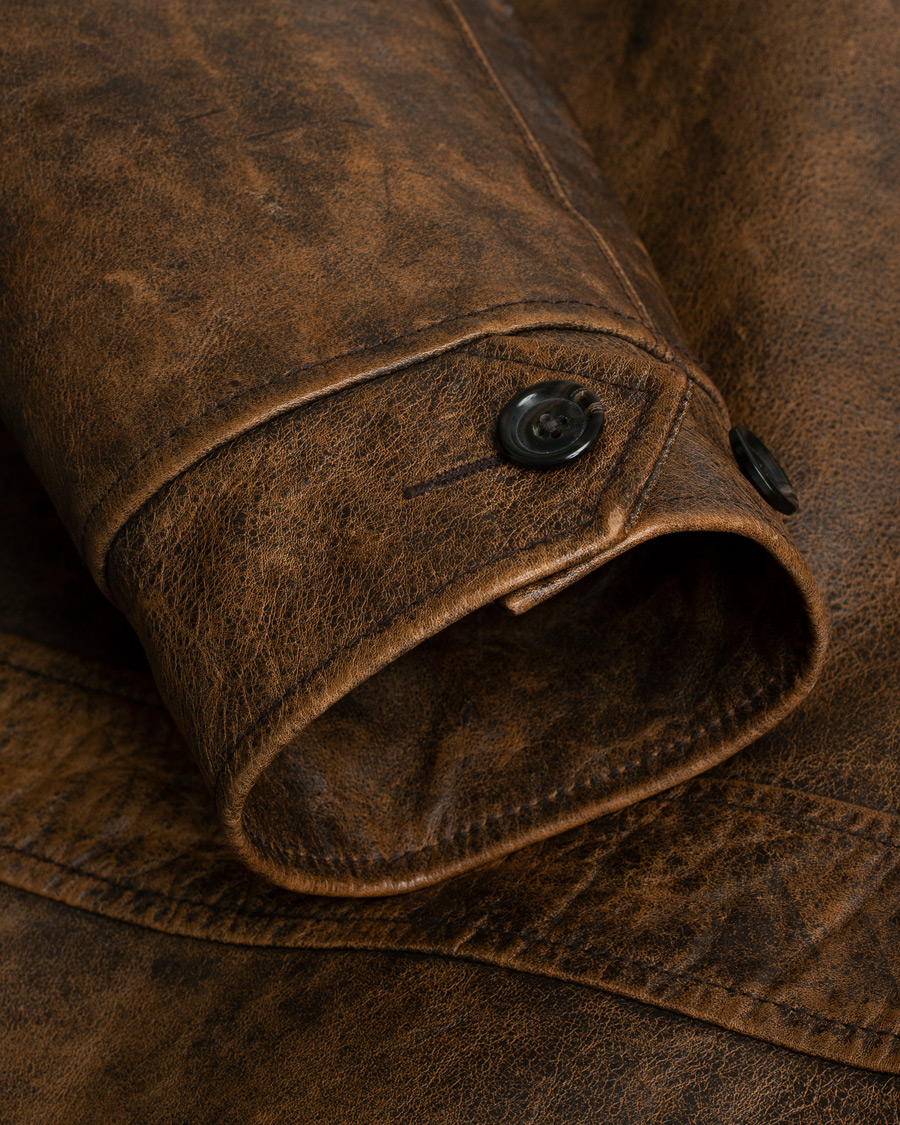Herr | Polo Ralph Lauren Vintage Leather Jacket Brown L | Pre-owned | Polo Ralph Lauren Vintage Leather Jacket Brown L