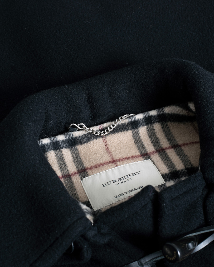 Herr | Burberry Wool Duffle Coat Black 50 | Pre-owned | Burberry Wool Duffle Coat Black 50