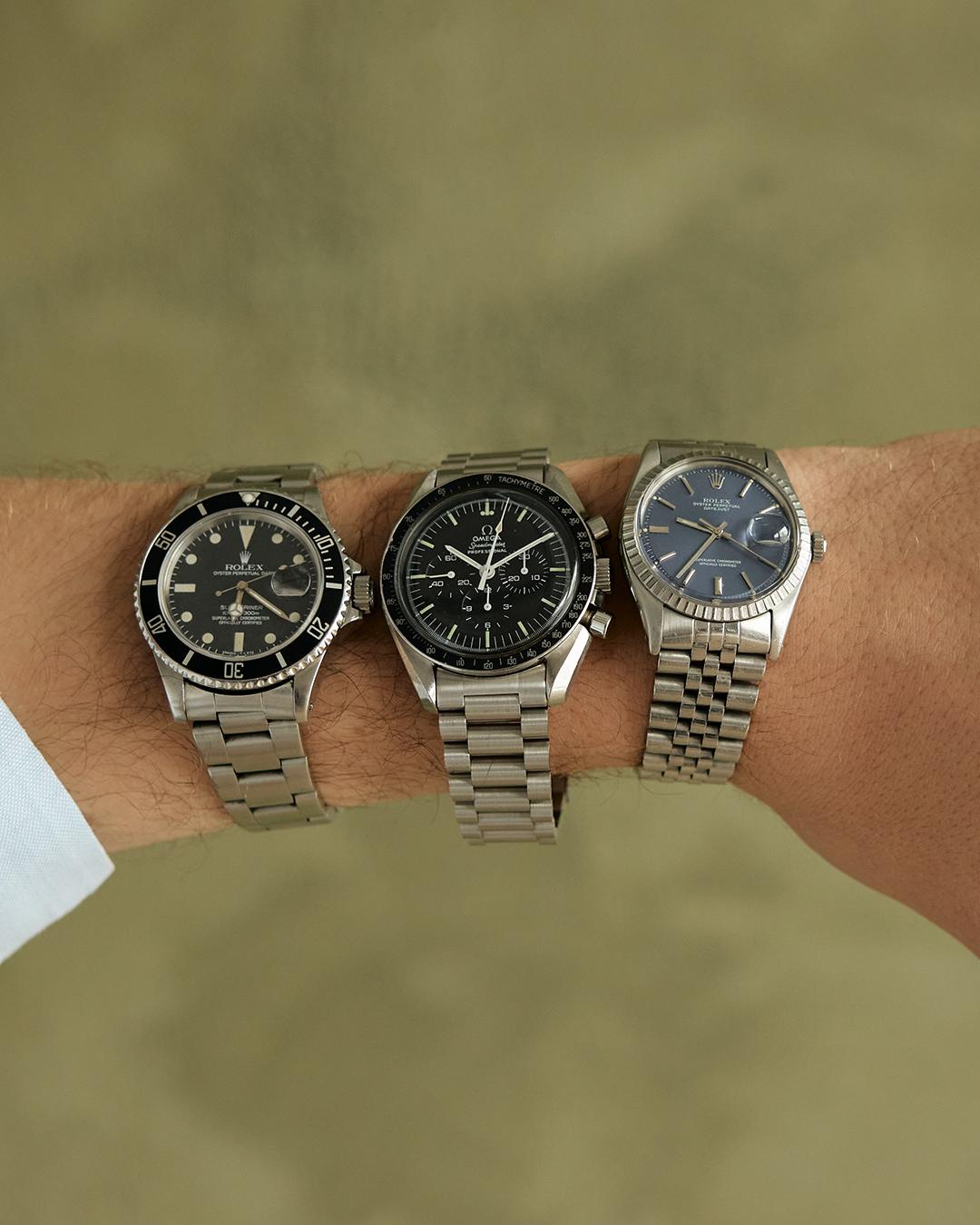 Vintageklockor Rolex, Omega, och Rolex