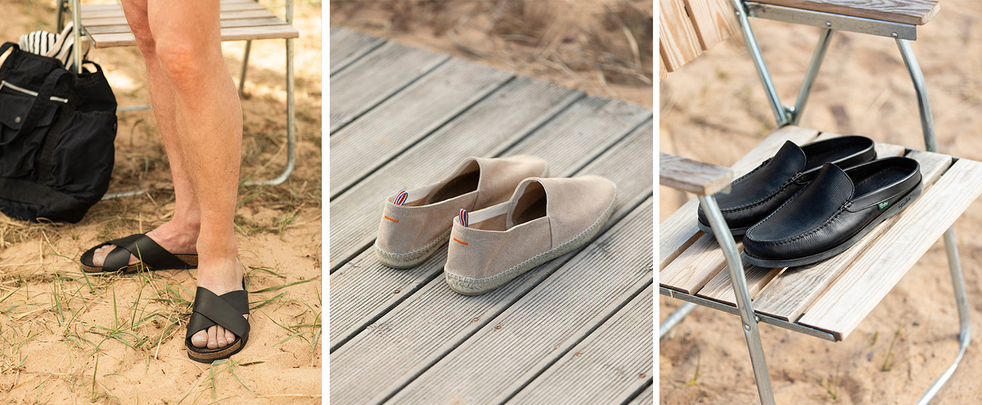 Dressade sandaler till stranden och festen