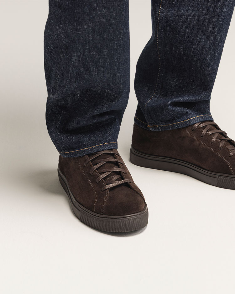 Mörkbruna mockasneakers