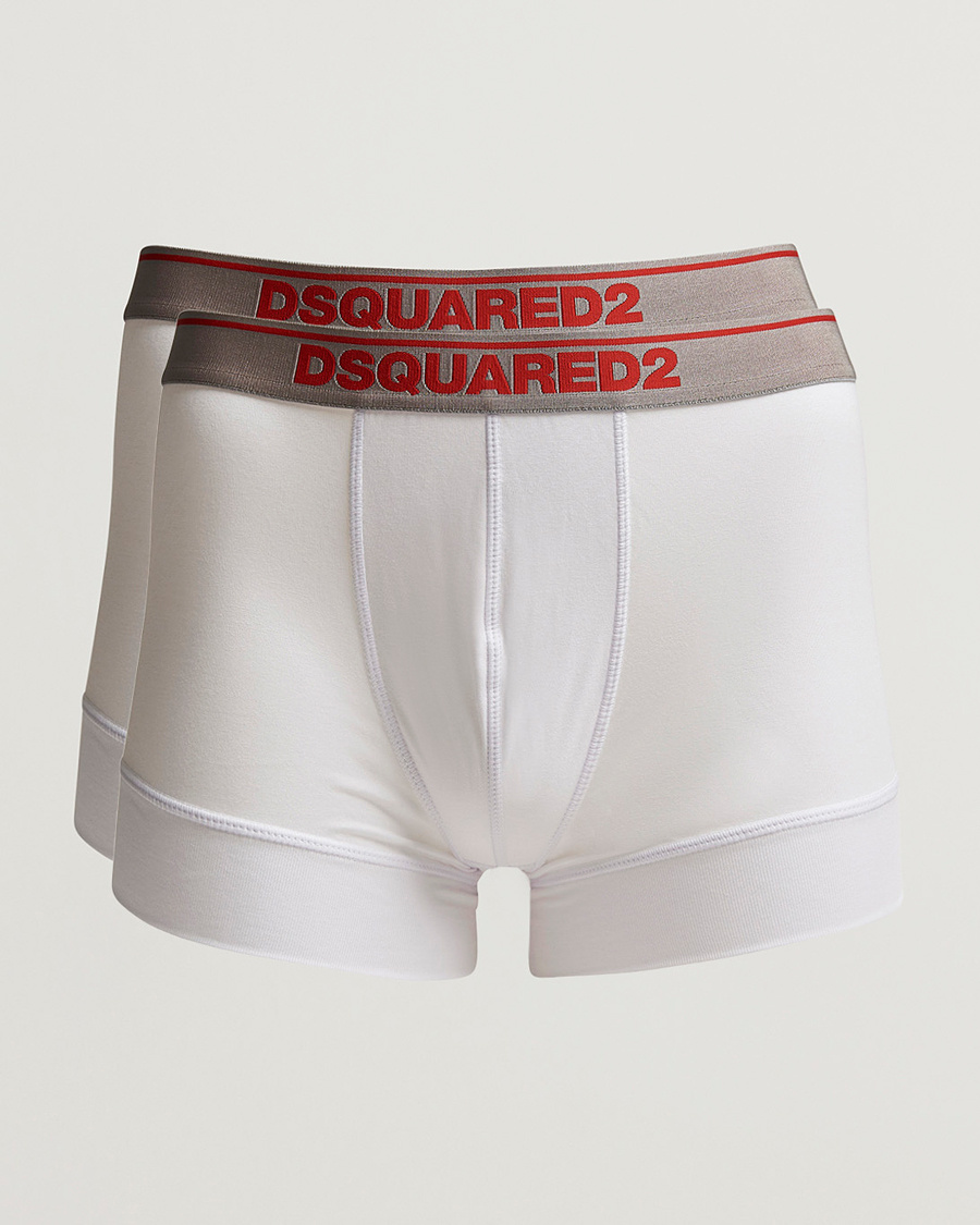 Black Boxer Brief DSQUARED2 Underwear Men's Cotton Stretch 2-Pack Short Trunk 