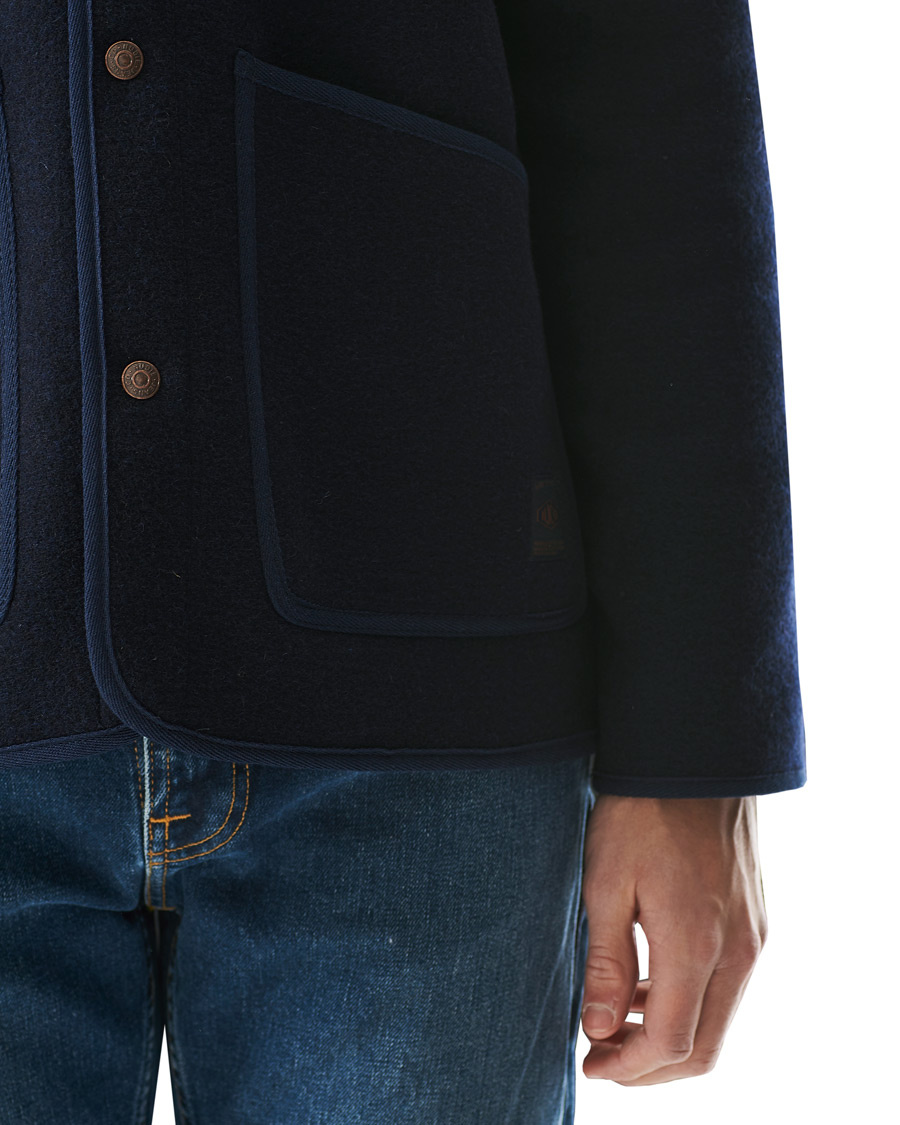 navy boiled wool jacket